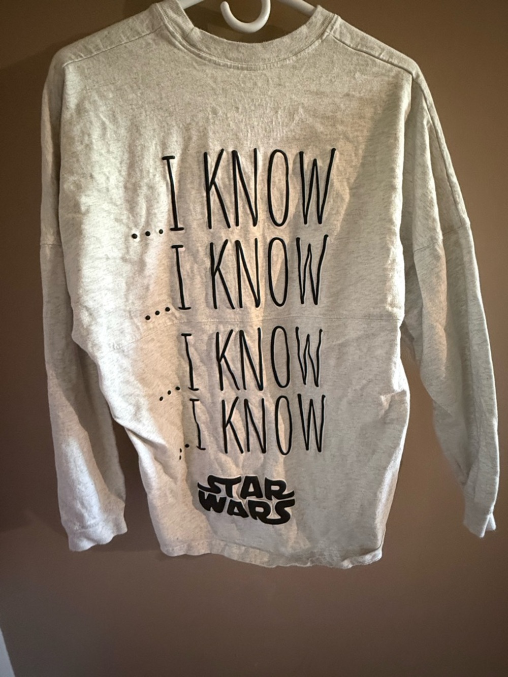 Disney Spirit Jersey Star Wars Gray Long-Sleeve Graphic Top